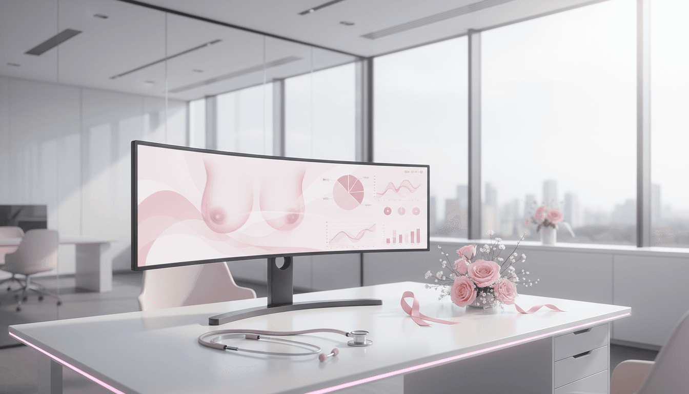Professional medical workspace with AI analysis tools